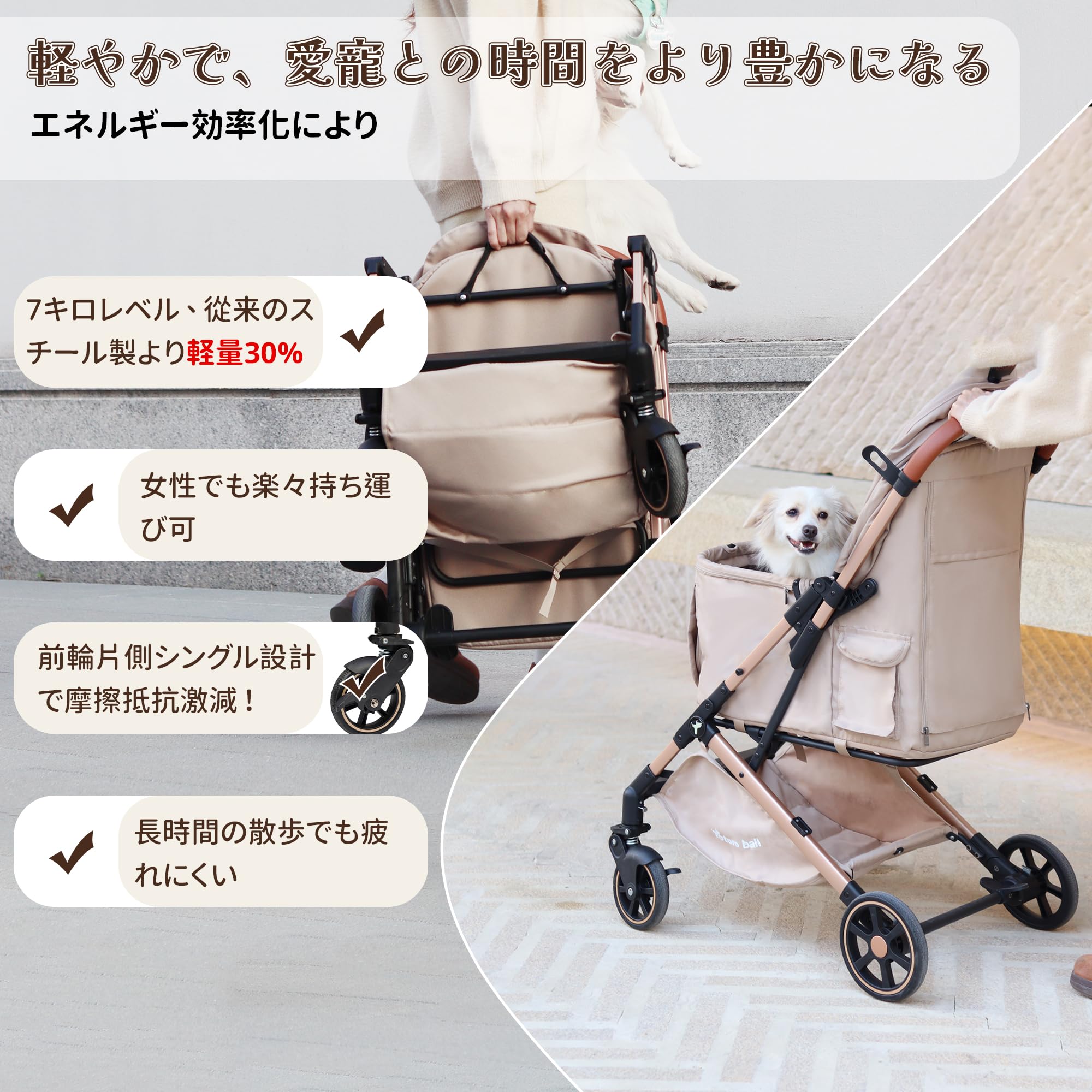 Amazon.co.jp: 「サッと折りたたみ」Totoro ball ペットカート 犬